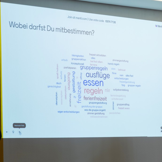 Umfrageergebnisse zur Frage "Wobei darfst du mitbestimmen?" (vergrößerte Bildansicht wird geöffnet)