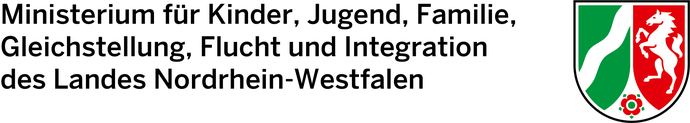 Zeichnung Logo des Ministeriums für Kinder, Jugend, Familie, Gleichstellung, Flucht und Integration