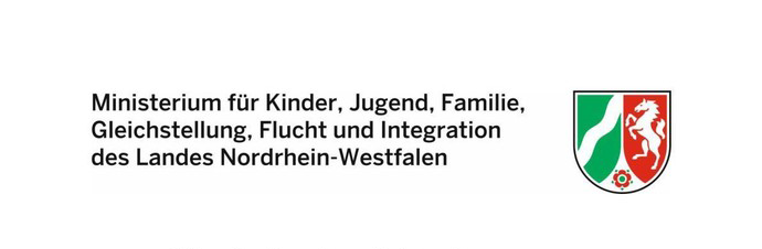 Zeichnung Logo des Ministeriums für Kinder, Jugend, Familie, Gleichstellung, Flucht und Integration